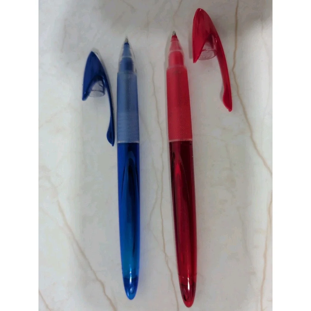 Mitsubishi Uni Power Tank Ballpoint Pen Red Blue Lot 2 Cap Type 1.0mm Bold